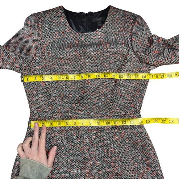 NWT J. Crew Tweed 3/4 Sleeve Sheath Dress Gray Coral Size 4 Style E4375 Career - Picture 13 of 16